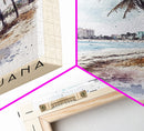 Playa Maguana, Cuba Watercolor Beach Print, Vacation Gift, Cuba Wall Art, Framed Canvas Print, Framed Beach Painting