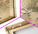 Vintage Washington map print poster or framed canvas | Washington dc city map print poster canvas | District of Columbia print poster canvas