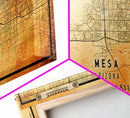 Mesa Arizona United States map print poster or Framed canvas | Arizona United States road map print poster canvas, distressed map art