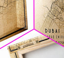 Dubai UAE map print poster or framed canvas, Dubai map print poster canvas, Dubai city map print poster canvas, Vintage Travel Art