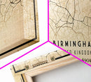 Birmingham UK map print poster or framed canvas, England map print poster canvas, UK city map print poster canvas, Vintage Travel Art