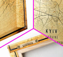 Old Kyiv Ukraine City Map Wall Art Canvas Print, Vintage Style Kyiv Map, Framed Wall Art, Cool Kyiv Ukraine Wall Art, Office Art