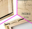 Phoenix Arizona Panoramic Street Map, Framed Canvas Art, Arizona United States Road Map Wall Art, Office Wall Art, Wall Decor for Office