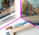 Tyler Texas Panoramic Wall Art, Framed Canvas Print, Retro Style Travel Poster, Unique Living Room Decor, Artistic Office Piece, Original Gift