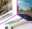 Victorville California Panoramic Wall Art, Framed Canvas Print, Retro Style Travel Poster, Unique Home Decor, Artistic Office Piece, Original Gift