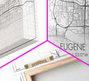 Eugene Street Map, Oregon Map, Map Art, Minimalist Art, Wall Art, Canvas Art, Newlywed Gift, Bar Wall Décor, Rustic Home Décor, Couples Gift