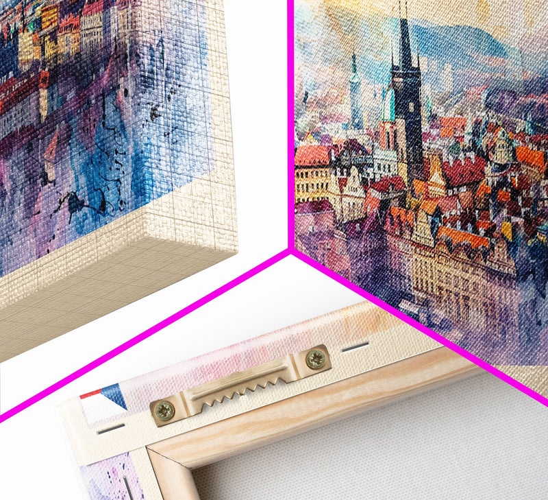 Brno Czech Republic art Travel Print Wall Art, Panoramic City Art, Travel Art, Wall Decor, Vacation Gift, Framed Canvas Print Or Metal Art