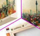 Gelsenkirchen Germany Panoramic Travel Poster, Framed Canvas Print or Metal Wall Art, Travel Art, Home Decor, Panoramic Painting, Midcentury Art