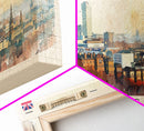 Leeds United Kingdom Panoramic Travel Poster, Framed Canvas Print or Metal Wall Art, Travel Art, Home Decor, Panoramic Painting, Midcentury Art