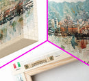 Livorno Italy Panoramic Travel Poster, Framed Canvas Print or Metal Wall Art, Travel Art, Home Decor, Panoramic Painting, Midcentury Art