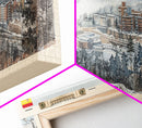 Ume Sweden Panoramic Travel Poster, Framed Canvas Print or Metal Wall Art, Travel Art, Home Decor, Panoramic Painting, Midcentury Art