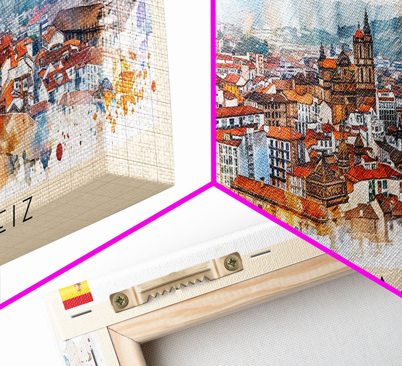 Vitoria Gasteiz Spain Travel Art, City Art, Framed Canvas Print or Metal Wall Art, Europe Travel Poster, Panoramic Wall Art, Extra Wide Wall Art