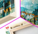 St. Gallen Switzerland Panoramic Travel Poster, Framed Canvas Print or Metal Wall Art, Travel Art, Home Decor, Panoramic Painting, Midcentury Art