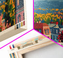 Bordeaux France Panoramic Travel Poster, Framed Canvas Print or Metal Wall Art, Travel Art, Home Decor, Panoramic Painting, Midcentury Art