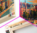 Gdansk Poland Travel Print Wall Art, Panoramic City Art, Travel Art, Wall Decor, Vacation Gift, Framed Canvas Print Or Metal Art