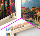 Glyfada Greece Wall Art, Panoramic Travel Poster, Panoramic Framed Canvas Print, City Wall Art, Wall Hanging Home Decor, Travel Art