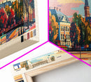 Kostroma Russia Panoramic Travel Poster, Framed Canvas Print or Metal Wall Art, Travel Art, Home Decor, Panoramic Painting, Midcentury Art