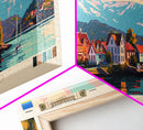 Kristiansand Norway Wall Art, Panoramic Travel Poster, Panoramic Framed Canvas Print, City Wall Art, Wall Hanging Home Decor, Travel Art