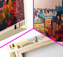 Liege Belgium Panoramic Travel Poster, Framed Canvas Print or Metal Wall Art, Travel Art, Home Decor, Panoramic Painting, Midcentury Art