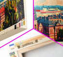 Nizhny Novgorod Panoramic Travel Poster, Framed Canvas Print or Metal Wall Art, Travel Art, Home Decor, Panoramic Painting, Midcentury Art