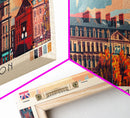 Wolverhampton United Kingdom Panoramic Travel Poster, Framed Canvas Print or Metal Wall Art, Travel Art, Home Decor, Panoramic Painting, Midcentury Art