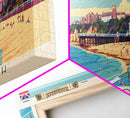 Bournemouth United Kingdom Wall Art, Panoramic Travel Poster, Panoramic Framed Canvas Print, City Wall Art, Wall Hanging Home Decor, Travel Art