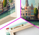 Bremen Germany Wall Art, Panoramic Travel Poster, Panoramic Framed Canvas Print, City Wall Art, Wall Hanging Home Decor, Travel Art