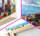 Catania Italy Travel Print Wall Art, Panoramic City Art, Travel Art, Wall Decor, Vacation Gift, Framed Canvas Print Or Metal Art
