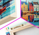Galway Ireland Panoramic Travel Poster, Framed Canvas Print or Metal Wall Art, Travel Art, Home Decor, Panoramic Painting, Midcentury Art