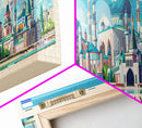 Grozny Russia Panoramic Travel Poster, Framed Canvas Print or Metal Wall Art, Travel Art, Home Decor, Panoramic Painting, Midcentury Art