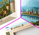 Novokuznetsk Russia Panoramic Travel Poster, Framed Canvas Print or Metal Wall Art, Travel Art, Home Decor, Panoramic Painting, Midcentury Art