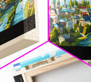 Podolsk Russia Panoramic Travel Poster, Framed Canvas Print or Metal Wall Art, Travel Art, Home Decor, Panoramic Painting, Midcentury Art