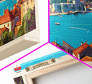 Pula Croatia Panoramic Travel Poster, Framed Canvas Print or Metal Wall Art, Travel Art, Home Decor, Panoramic Painting, Midcentury Art