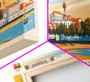 Queluz Portugal Wall Art, Panoramic Travel Poster, Panoramic Framed Canvas Print, City Wall Art, Wall Hanging Home Decor, Travel Art