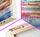 Bratislava Slovakia Travel Poster Framed Canvas Print, Wall Art, Home Decor, Watercolor Painting, Travel Print, Boho Style Art