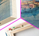 Brescia Italy Travel Poster Framed Canvas Print, Cityscape Art, Wall Decor, Travel Print, Watercolor Painting, Boho Style Art