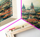 Gliwice Poland Cityscape Art, Framed Canvas Print, Bedroom Wall Art, Travel Poster Art, Wall Decoration, Polish Art