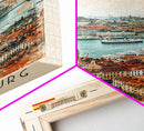 Gothenburg Sweden Harbor View Art, Framed Canvas Print, Living Room Wall Art, Travel Poster, Home Decoration