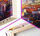 Khmelnytskyi Ukraine Cityscape, Framed Canvas Print, Travel Poster, Wall Art, Home Decor, Living Room Decoration, Ukrainian Urban Art