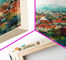 Kielce Poland Historic Cityscape, Framed Canvas Print, Travel Poster, Wall Art, Home Decor, Living Room Decoration, Polish Urban Art