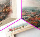 Krefeld Germany Travel Poster Framed Canvas Print, Urban Landscape, Minimalist Wall Art, Home Decor, Original Painting, Travel Print