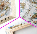 Lappeenranta Finland Travel Poster Framed Canvas Print, Scenic Landscape, Watercolor Painting, Wall Art, Home Decor, Travel Print, Artistic Gift