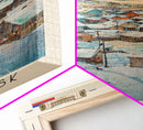 Murmansk Russia Travel Poster Framed Canvas Print, Coastal Cityscape, Watercolor Painting, Wall Art, Home Decoration, Travel Print, Unique Gift