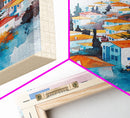 Nikaia Greece Framed Canvas Print, Boho Travel Poster, Watercolor Painting, Wall Art, Home Decor, Greek Scenery, Mediterranean Style
