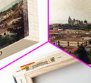 Oviedo Spain Travel Poster Framed Canvas Print, Watercolor Painting, Scenic Wall Art, Home Decor, Spanish Cityscape, Classic Art