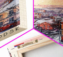 Petrozavodsk Russia Travel Poster Framed Canvas Print, Watercolor Painting, Scenic Wall Art, Home Decor, Russian Landscape, Modern Art