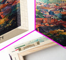 Sopron Hungary Travel Poster Framed Canvas Print, Watercolor Painting, Scenic Wall Art, Home Decor, Hungarian Cityscape, Artistic Art