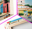 Agualva-Cacém Portugal Travel Poster Framed Canvas Print, Midcentury Modern Art, Pop Art Decor, Scenic View Wall Art, Vacation Gift, Home Decoration, Living Room Print