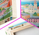 Kamianske Ukraine Travel Poster Framed Canvas Print, Midcentury Modern Art, Pop Art Wall Decor, Scenic Wall Art, Living Room Decoration, Office Art