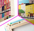 Kilkenny Ireland Travel Poster Framed Canvas Print, Midcentury Modern Art, Pop Art Wall Decor, Scenic Bedroom Art, Office Decoration